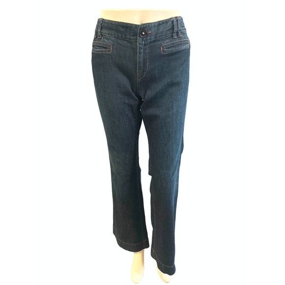 Ann Taylor LOFT 99% Cotton Wide-Leg Denim Dress Blue Jeans Sz 2 - Picture 1 of 15